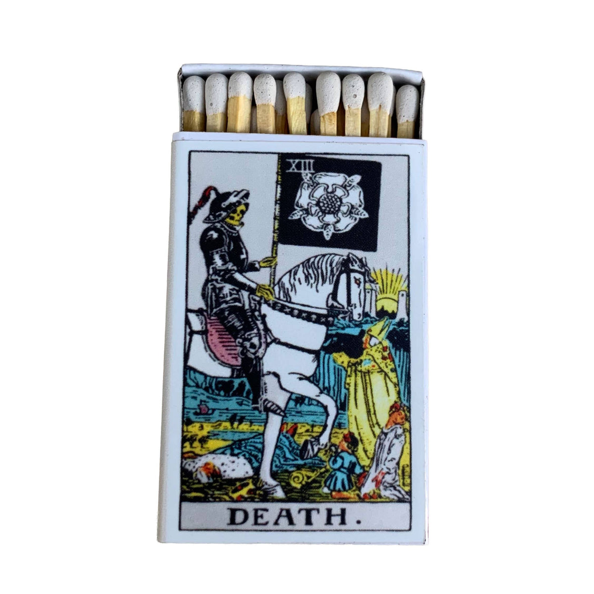 Death Tarot Matchbox – Major Arcana Matches, Gothic Candle Accessory, Transformation Gift