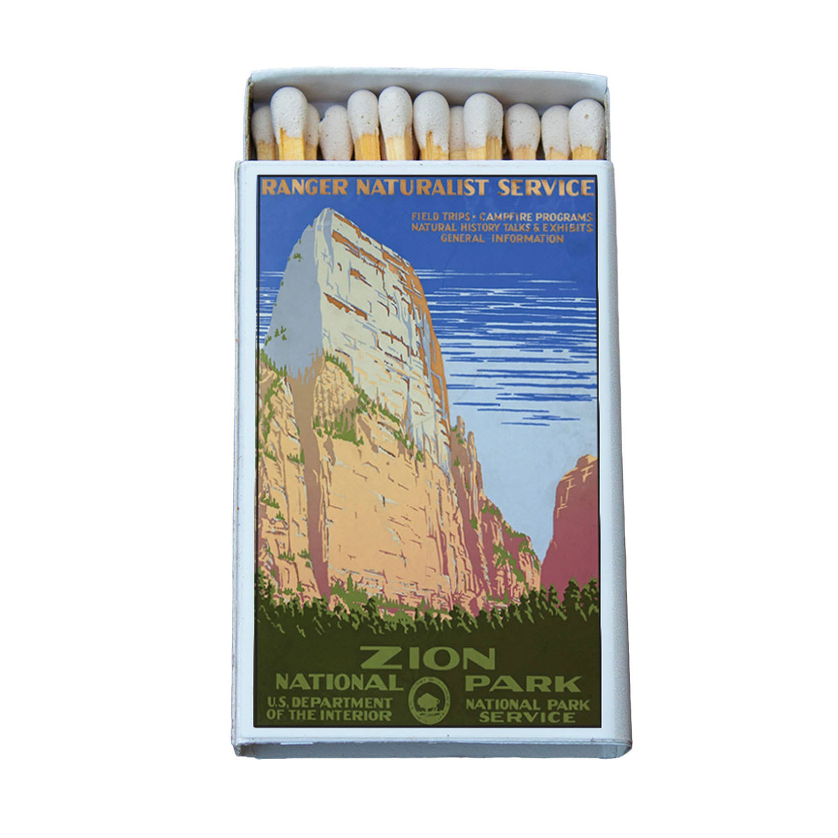 Zion National Park Matchbox – Vintage Travel Poster Matches, Utah Souvenir, Outdoorsy Gift
