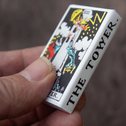 The Tower Tarot Matchbox – Major Arcana Matches, Mystical Candle Accessory, Witchy Gift