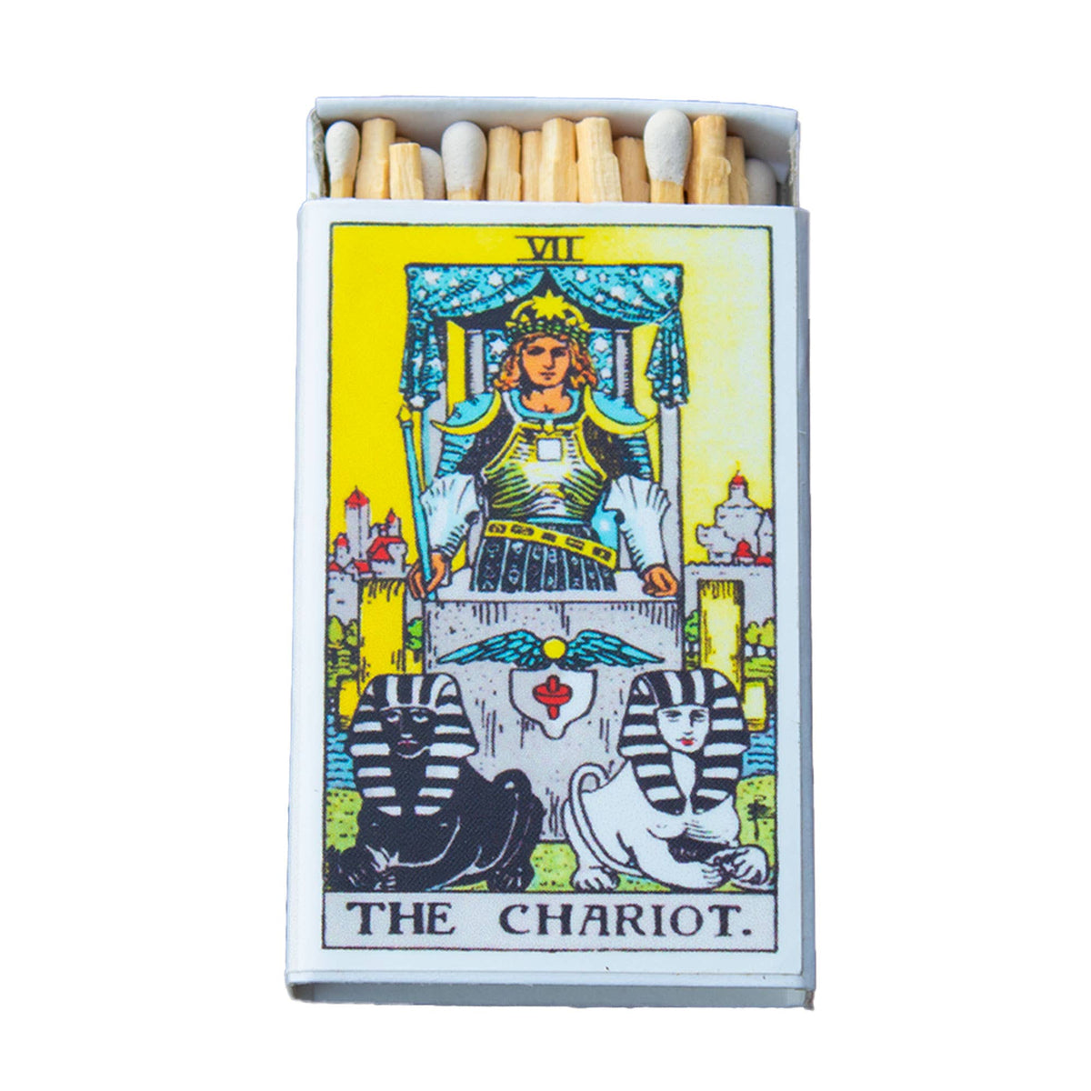 The Chariot Tarot Matchbox – Major Arcana Matches, Celestial Candle Accessory, Tarot Gift