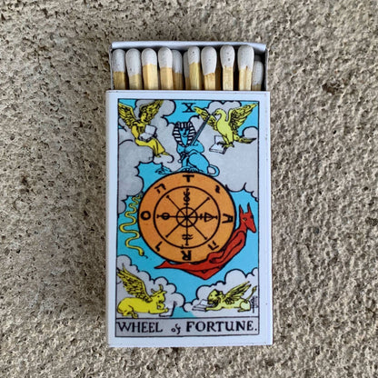 Wheel of Fortune Tarot Matchbox – Major Arcana Matches, Mystical Décor, Tarot Reader Gift
