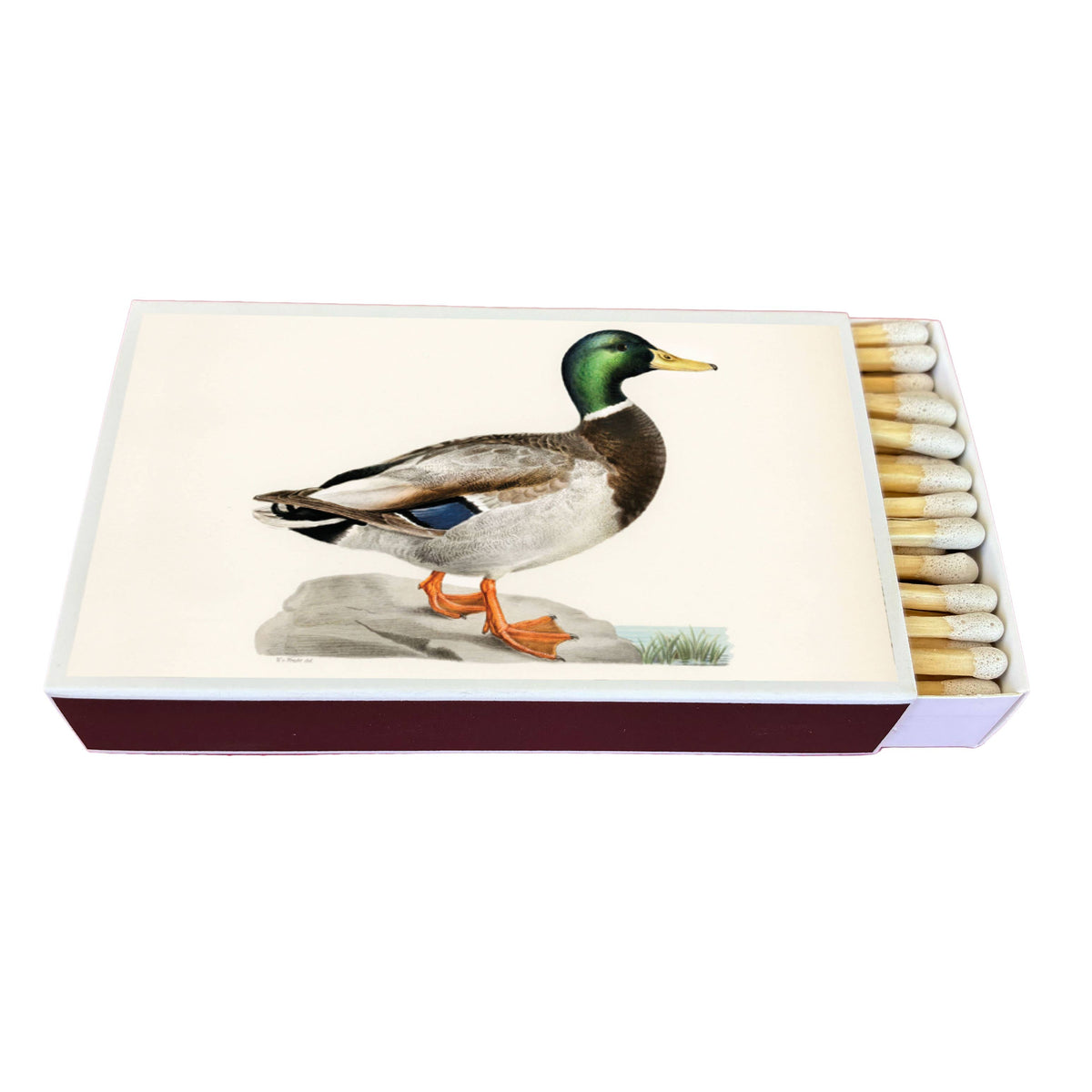 Large Mallard Duck Matchbox – 4-Inch Long Matches, Rustic Cabin Décor, Outdoorsman Gift