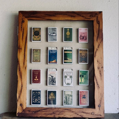 Classic Literature One of a Kind Matchbook Home Decor in Rustic Frame