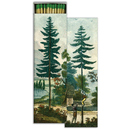 Cozy Forest Cabin Matchbox – Decorative Safety Matches, Vintage-Inspired Décor