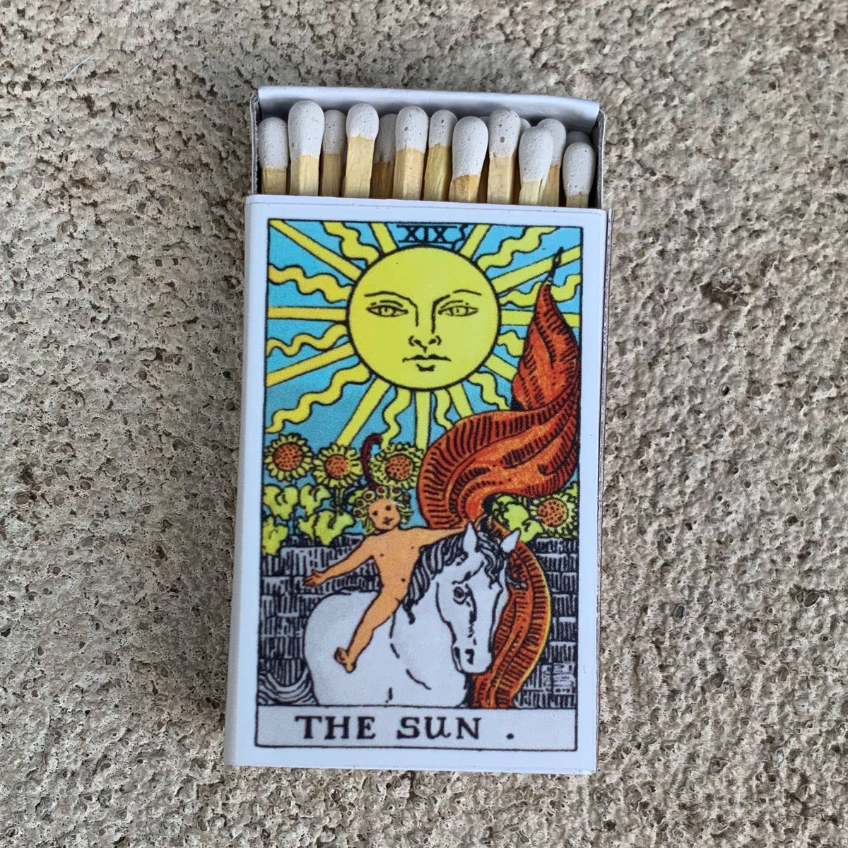 The Sun Tarot Matchbox – Major Arcana Matches, Celestial Home Décor, Positive Tarot Gift