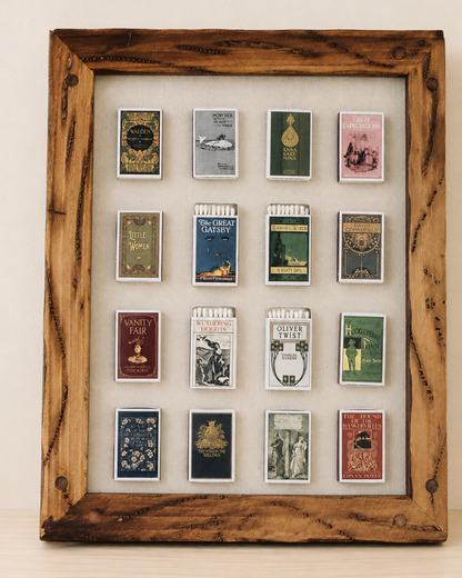 Classic Literature One of a Kind Matchbook Home Decor in Rustic Frame