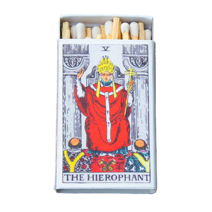 The Hierophant Tarot Matchbox – Major Arcana Matches, Spiritual Décor, Tarot Reader Gift