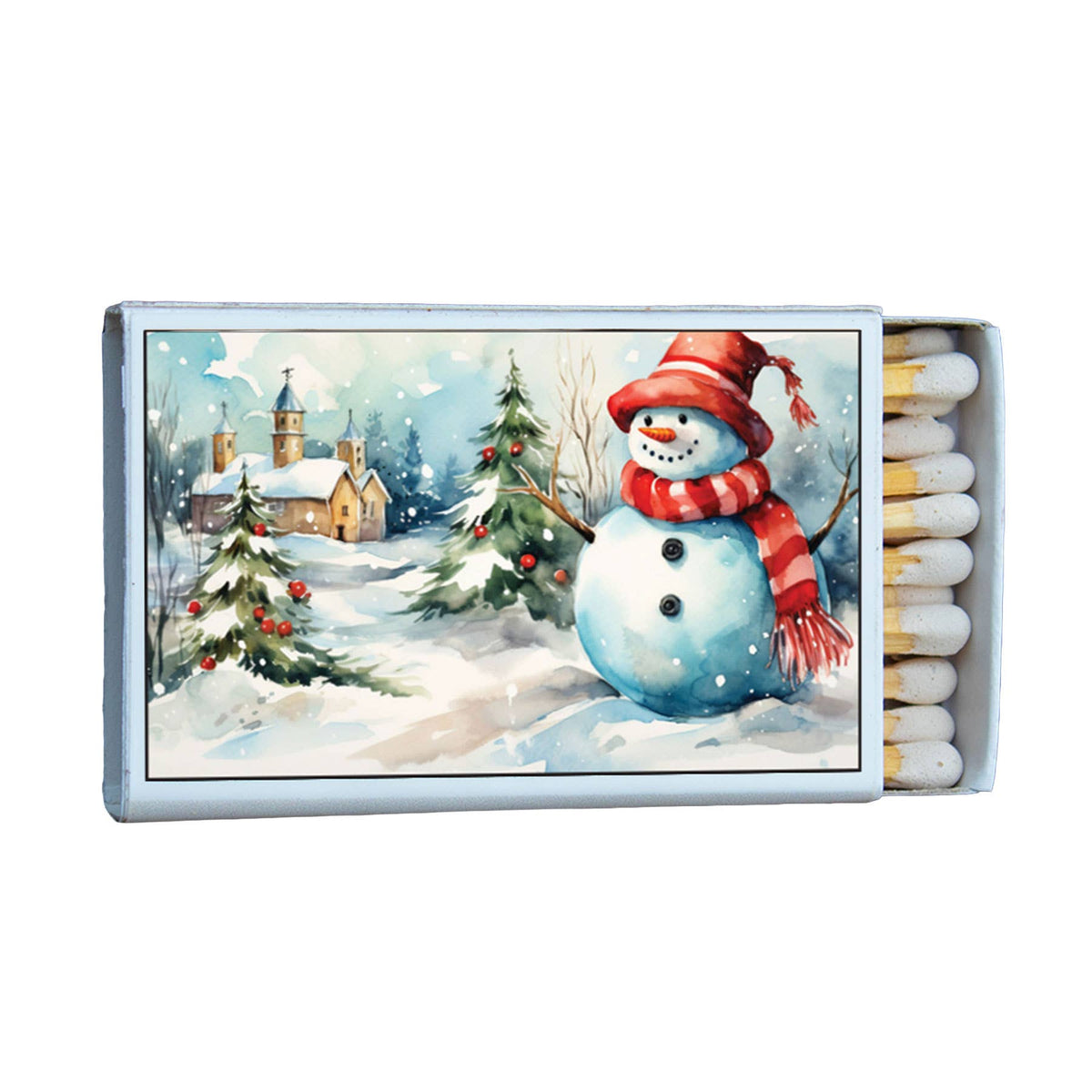 Vintage Snowman Matchbox – Christmas Matches, Retro Winter Décor, Holiday Stocking Stuffer