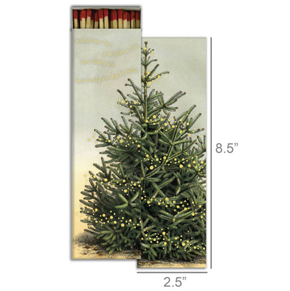 Oh, Christmas Tree Matchbox – Gold Foil Green Extra-Long Candle Matches