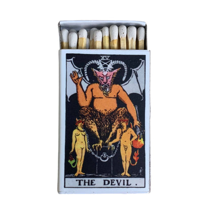 The Devil Tarot Matchbox – Gothic Major Arcana Matches, Witchy Décor, Occult Gift