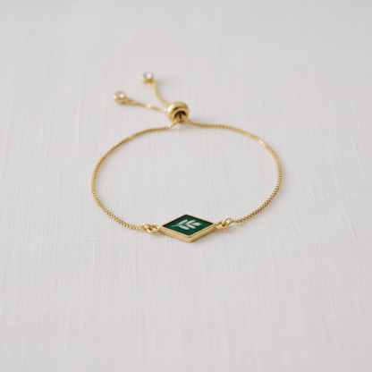 Geometric Botanical Leaf Slider Bracelet, Preserved Dried Flower Jewelry, Adjustable Nature Inspired Bracelet