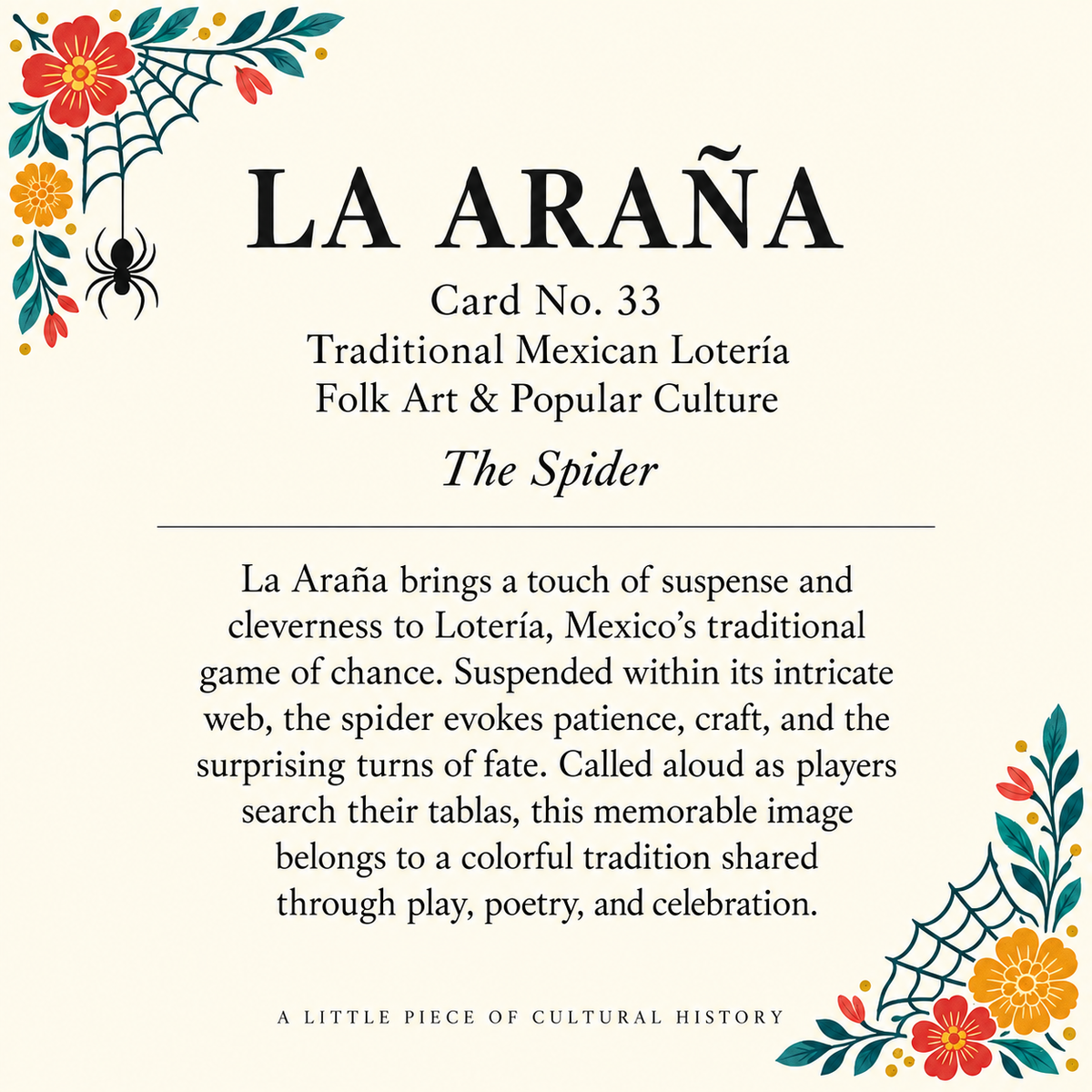 La Araña Lotería Matchbox – Mexican Bingo Matches, Spider Design, Colorful Candle Accessory