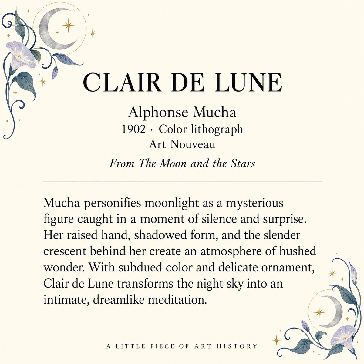 Alphonse Mucha Clair de Lune Matchbox – Art Nouveau Matches, Vintage Art Lover Gift