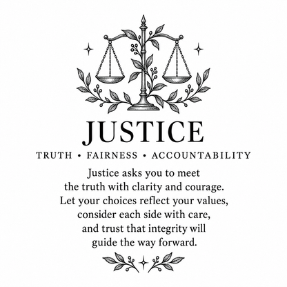 Justice Tarot Matchbox – Major Arcana Matches, Mystical Candle Accessory, Tarot Reader Gift