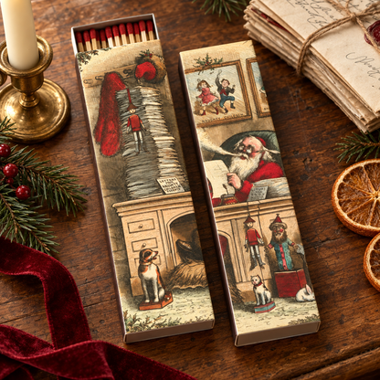 Naughty or Nice Matchbox – Oversized Holiday Safety Matches, Christmas Décor