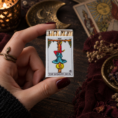The Hanged Man Tarot Matchbox – Major Arcana Matches, Mystical Candle Accessory, Witchy Gif