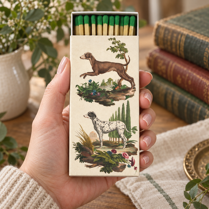Italian Dogs Matchbox – Decorative Safety Matches, Vintage Canine Décor