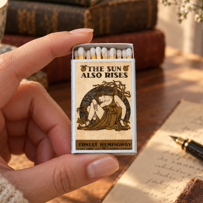 The Sun Also Rises Matchbox – Ernest Hemingway Literary Matches, Book Lover Gift