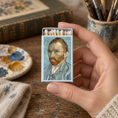 Van Gogh Self-Portrait Matchbox – Famous Art Matches, Museum Lover Gift, Artistic Home Décor