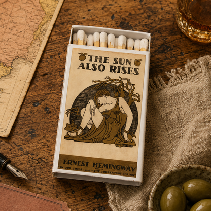 The Sun Also Rises Matchbox – Ernest Hemingway Literary Matches, Book Lover Gift