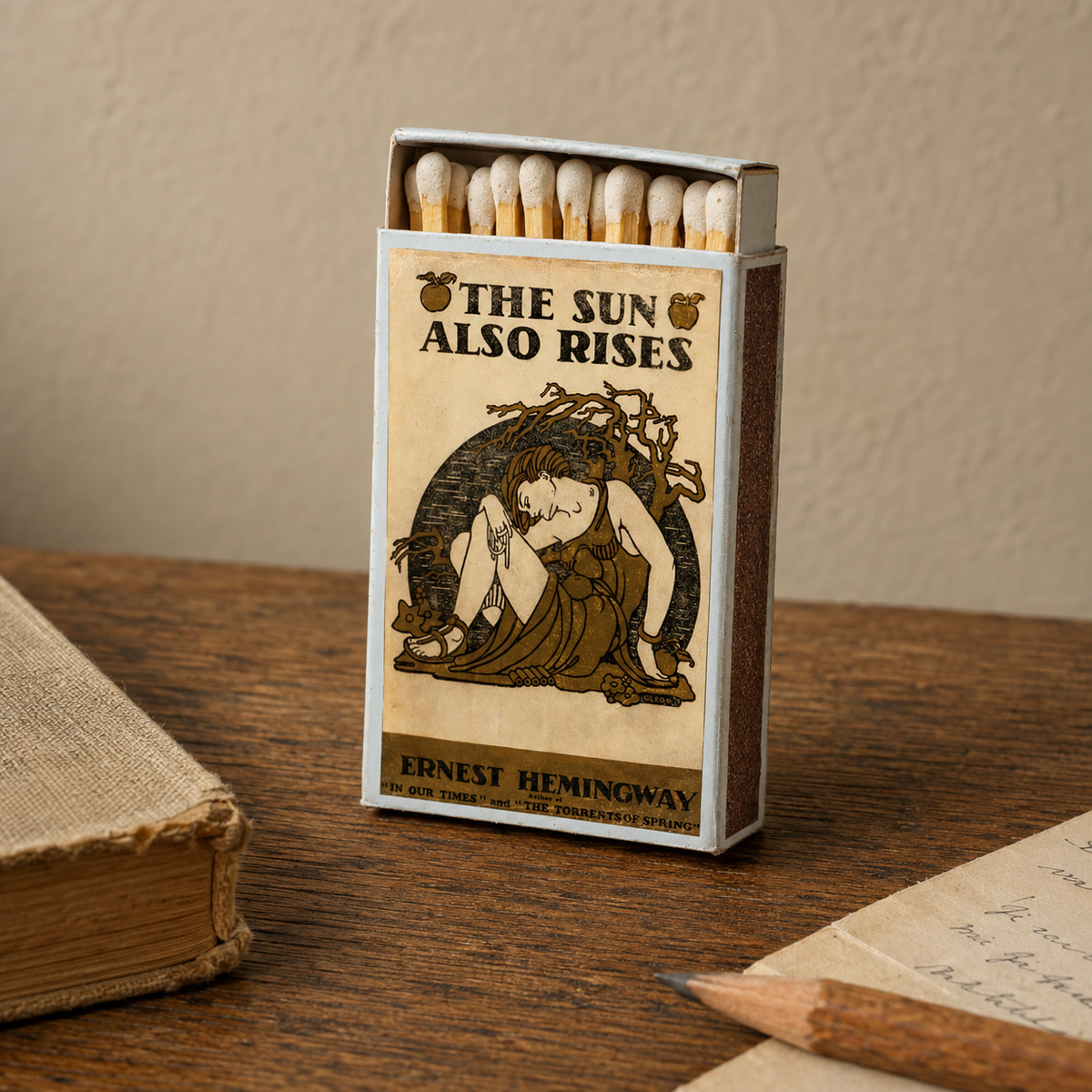 The Sun Also Rises Matchbox – Ernest Hemingway Literary Matches, Book Lover Gift