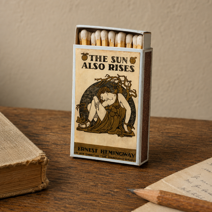 The Sun Also Rises Matchbox – Ernest Hemingway Literary Matches, Book Lover Gift