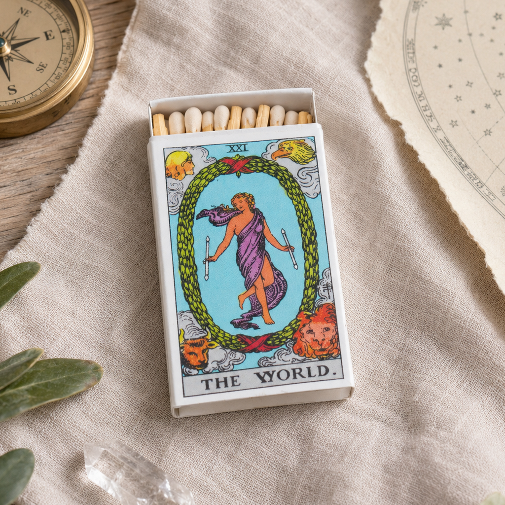 The World Tarot Matchbox – Major Arcana Matches, Celestial Home Décor, Tarot Reader Gift