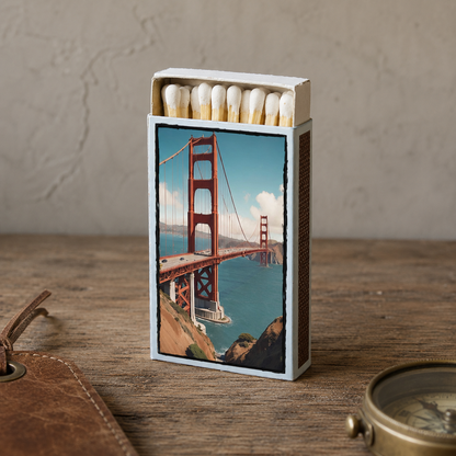 Golden Gate Bridge Matchbox – San Francisco Souvenir, Vintage Travel Matches, California Gift