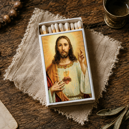 Jesus Matchbox – Christian Matches, Religious Home Décor, Faith-Inspired Gift
