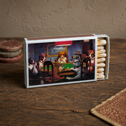 Dogs Playing Poker Matchbox – “A Friend in Need” Art Matches, Funny Dog Lover Gift