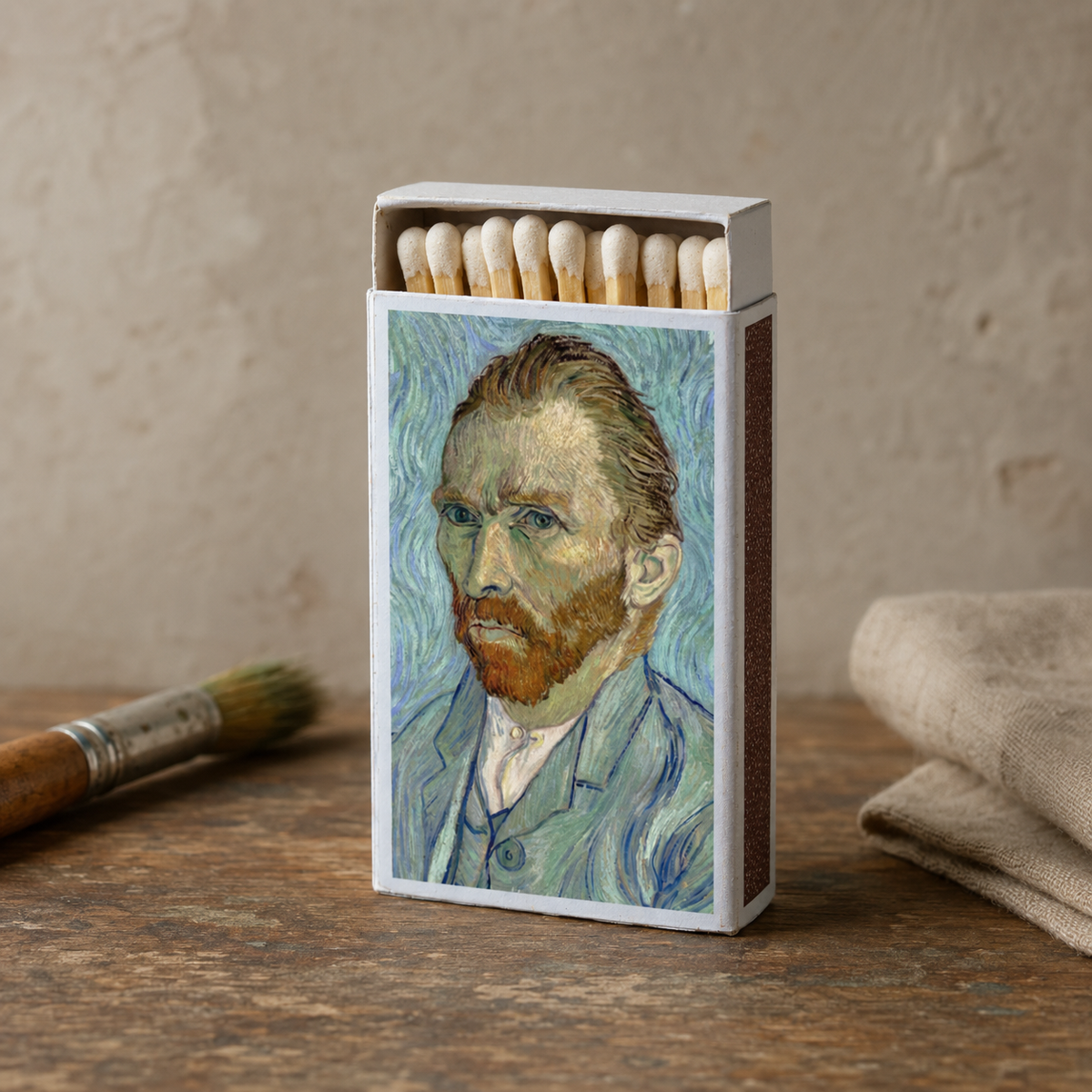 Van Gogh Self-Portrait Matchbox – Famous Art Matches, Museum Lover Gift, Artistic Home Décor