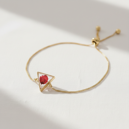 Star and Moon Botanical Slider Bracelet, Dried Flower Jewelry, Adjustable Celestial Nature Bracelet