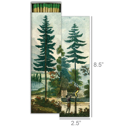 Cozy Forest Cabin Matchbox – Decorative Safety Matches, Vintage-Inspired Décor