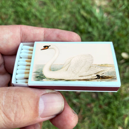 Vintage Swan Matchbox – Elegant Bird Matches, Cottagecore Home Décor, Candle Accessory