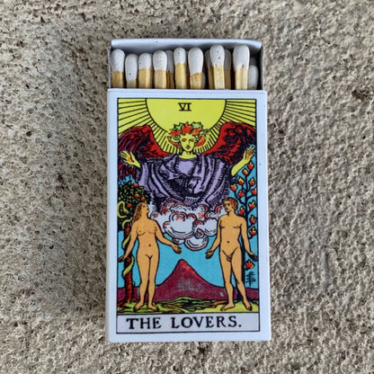 The Lovers Tarot Matchbox – Major Arcana Matches, Romantic Mystical Gift, Candle Accessory