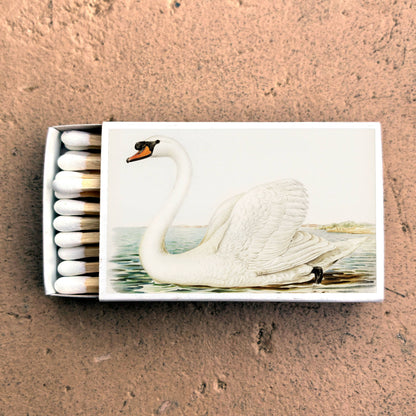 Vintage Swan Matchbox – Elegant Bird Matches, Cottagecore Home Décor, Candle Accessory