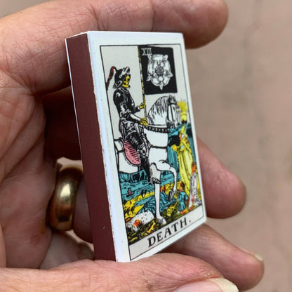 Death Tarot Matchbox – Major Arcana Matches, Gothic Candle Accessory, Transformation Gift