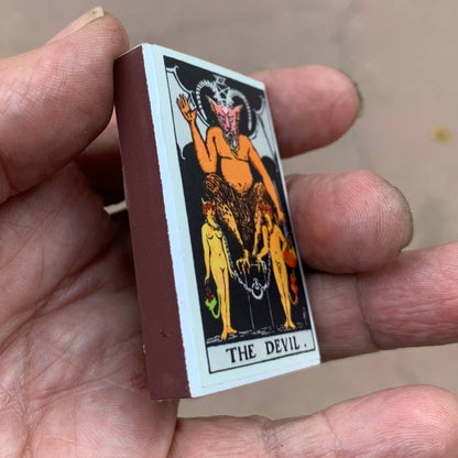 The Devil Tarot Matchbox – Gothic Major Arcana Matches, Witchy Décor, Occult Gift