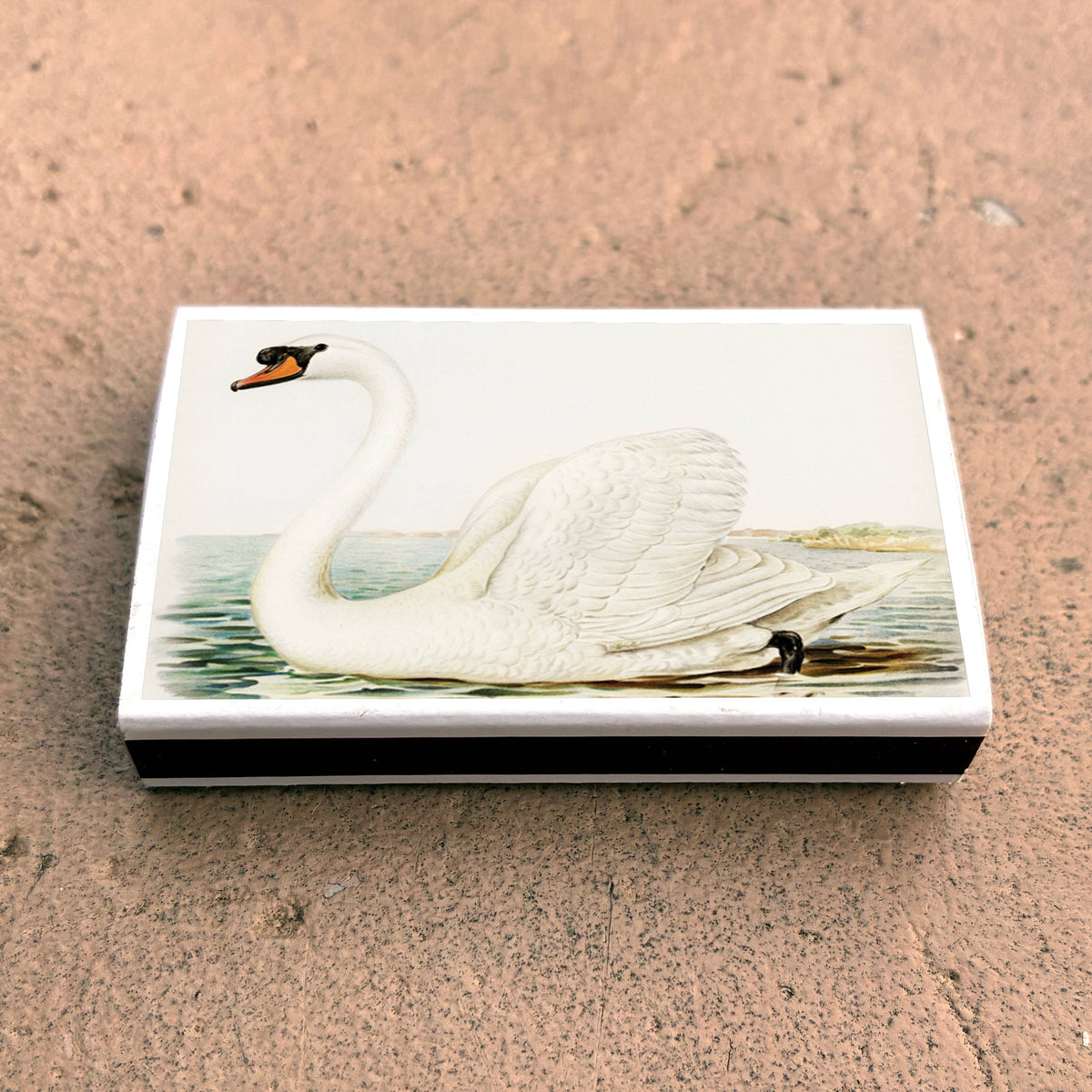 Vintage Swan Matchbox – Elegant Bird Matches, Cottagecore Home Décor, Candle Accessory