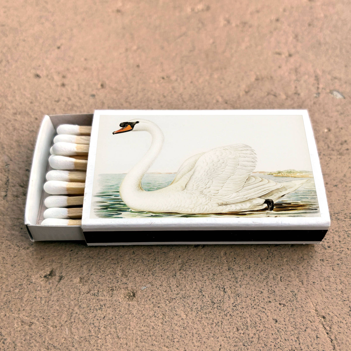 Vintage Swan Matchbox – Elegant Bird Matches, Cottagecore Home Décor, Candle Accessory