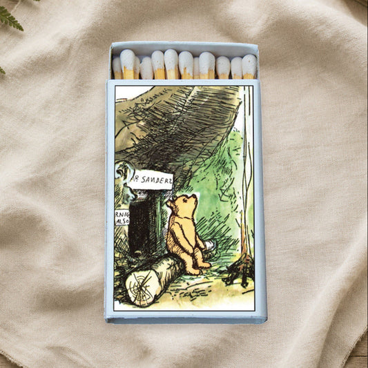 Winnie the Pooh Campfire Matchbox – Literary Matches, Cozy Candle Accessory, Storybook Gift